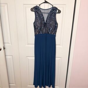 Elegant Blue Sleeveless Dress